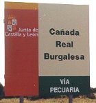 Cartel indicador de la Caada Real Burgales (Desvo a Villaconancio, en la carretera Palencia - Aranda)